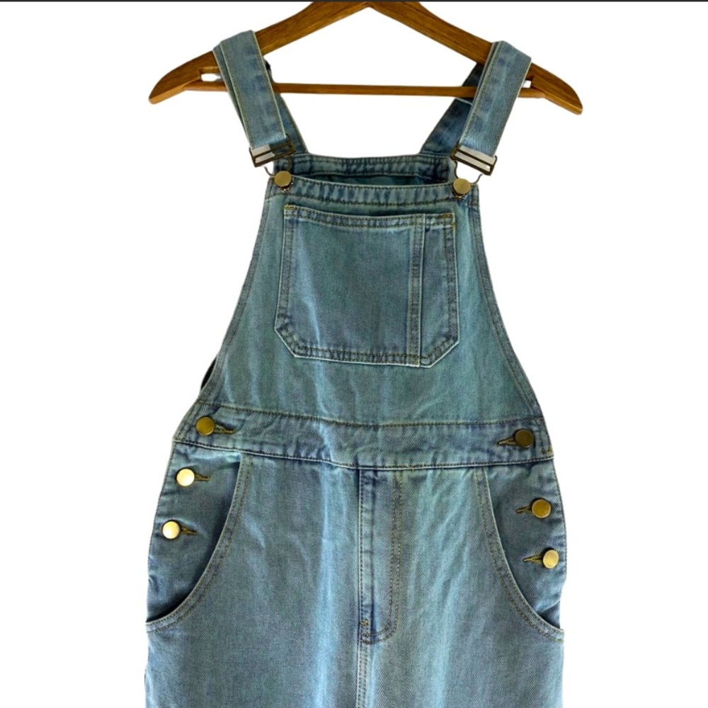 Romwe Women's Overall Denim Jeans Size M